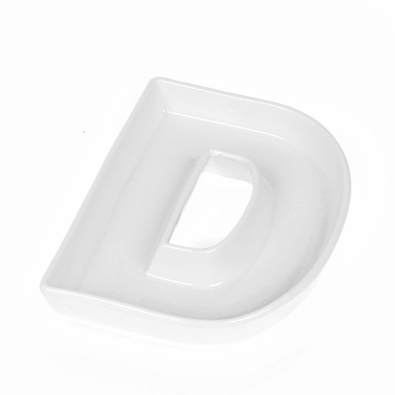 Coffeezone Small Ceramic Letter Dish & Plates for Candy/Nuts Ideas, Wedding Party Decor (Letter D) - Image 1
